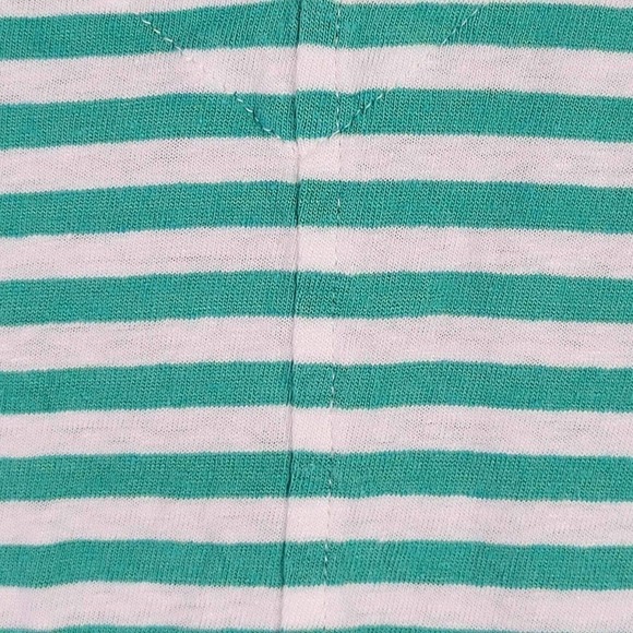 J Jill Women's Tee T-Shirt Green Stripe Short Sleeve Size XL Linen Relaxed - Picture 7 of 9